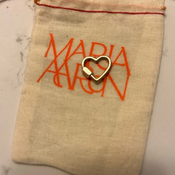 Marla Aaron Heart Lock “Lock Your Mom” Sterling Silver Carabiner Charm - Picture 4 of 5